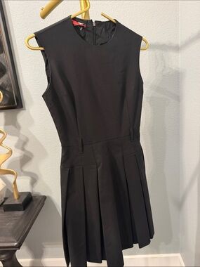 Prada Black Sleeveless Pleated Mini Dress